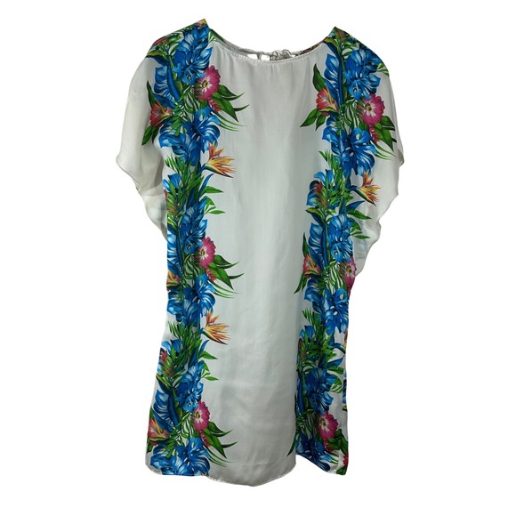 Zara Dresses & Skirts - Zara Women's Dress Ivory Floral Flutter‎ Sleeves Swimwear Cover Up Y2K Size S